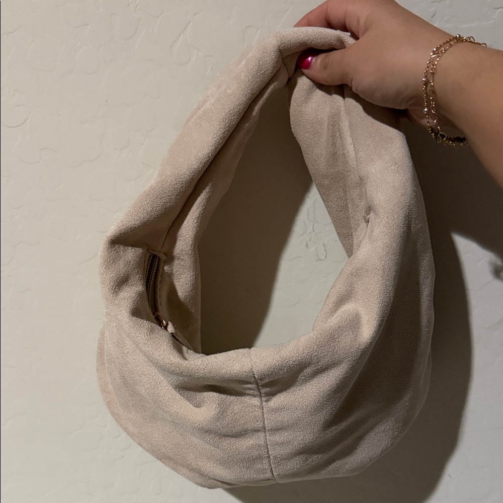 Princess Polly Blush Beige Suede Hobo Bag